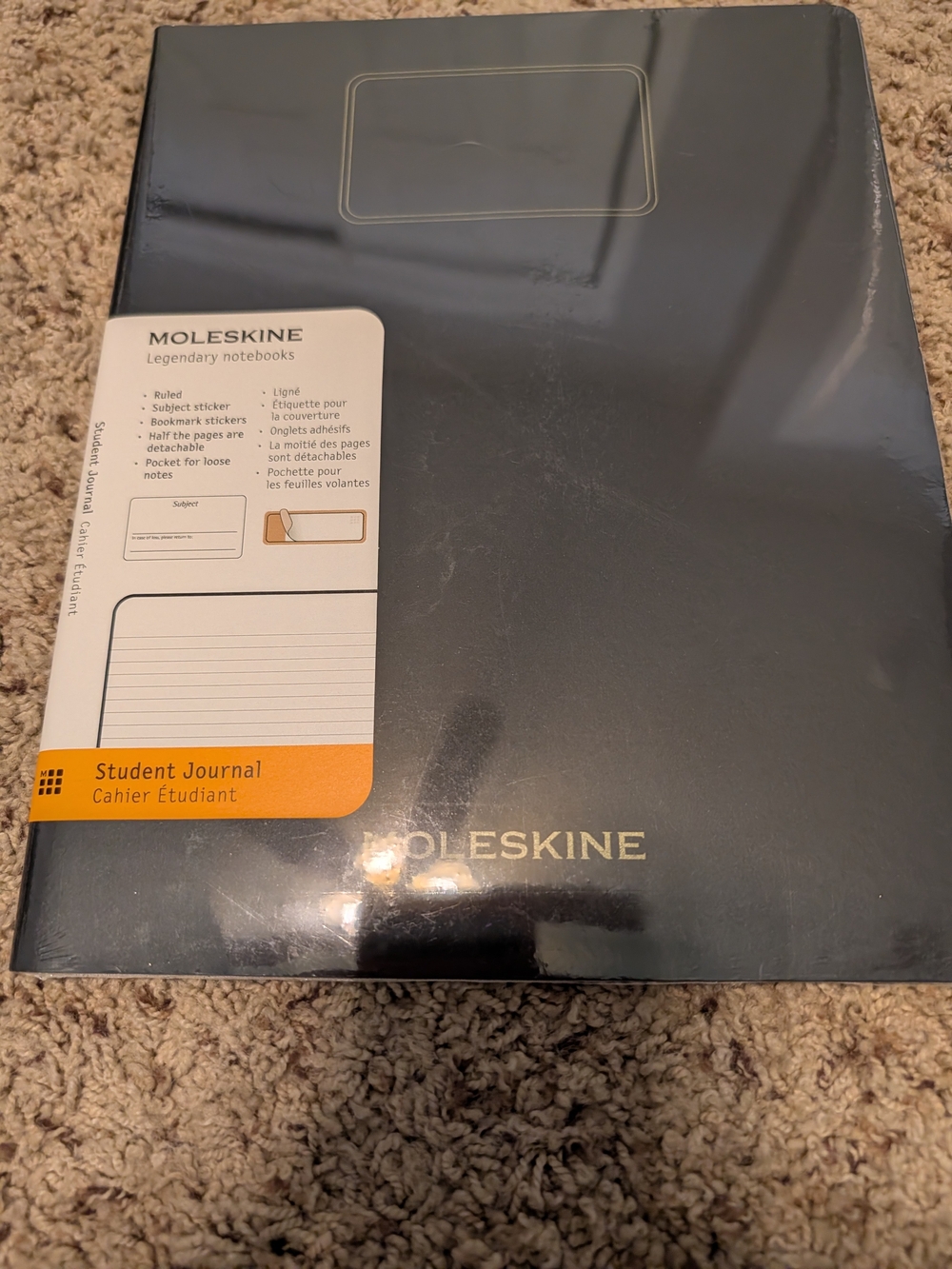 Moleskine Black Student Journal - Lined Notebook With Stickers